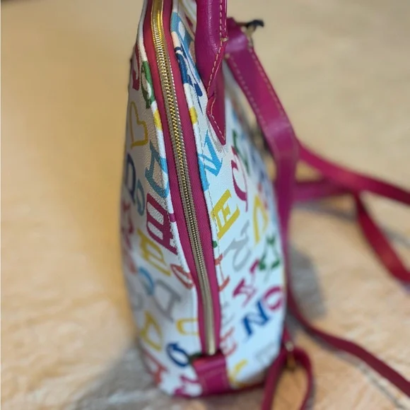 Dooney & Bourke Rainbow Letter Logo Print Backpack - Picture 4 of 8